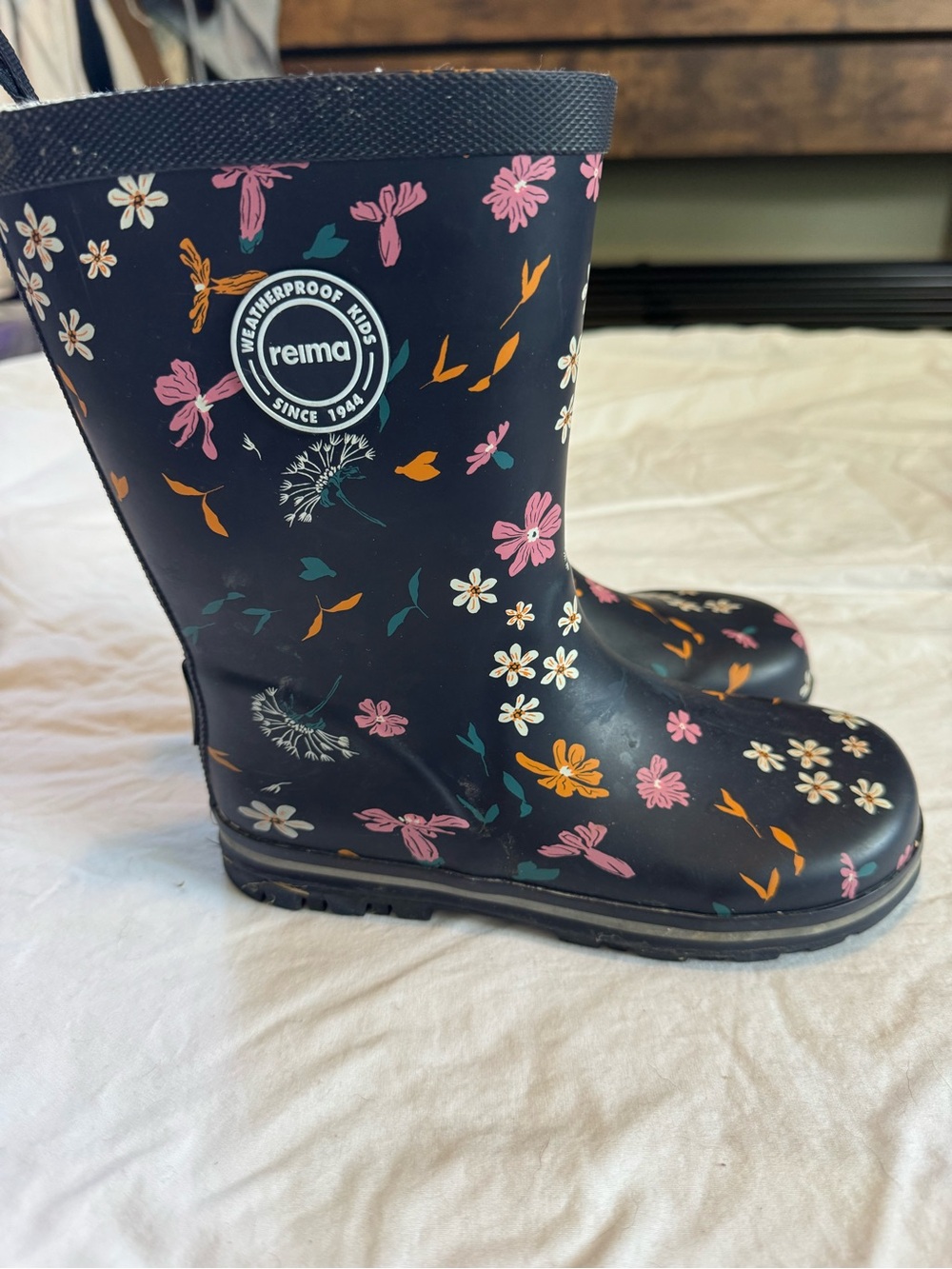 Reima Kids Navy Floral Rain Boots